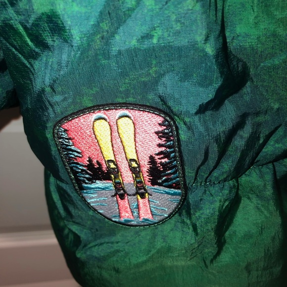 New FP Movement Free People In A Bubble Patch Puffer Jacket Coat Green sz M - Picture 9 of 11